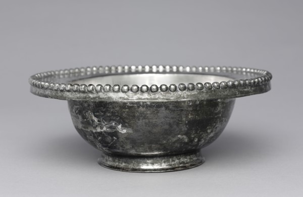 Bowl with Beaded Rim, 300-500. Byzantium, Syria?, early Byzantine period, 4th-5th Century. Silver;