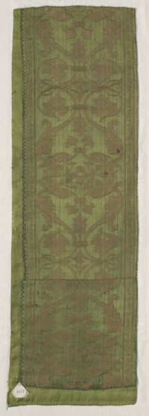 Silk Fragment, 16th century. Spain, 16th century. Damask: silk; average: 64.5 x 21 cm (25 3/8 x 8