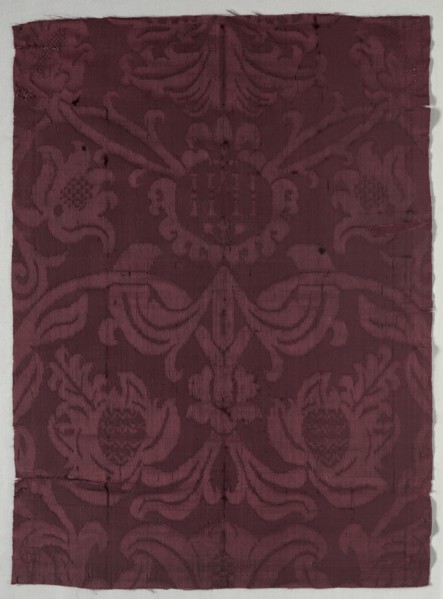 Silk Fragment, late 1600s. Italy or Spain, late 17th century. Damask, silk; average: 70.2 x 51.3 cm