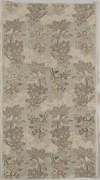 Length of Silk Brocade, 18th century. Spain, 18th century. Plain cloth weave, brocaded: silk and