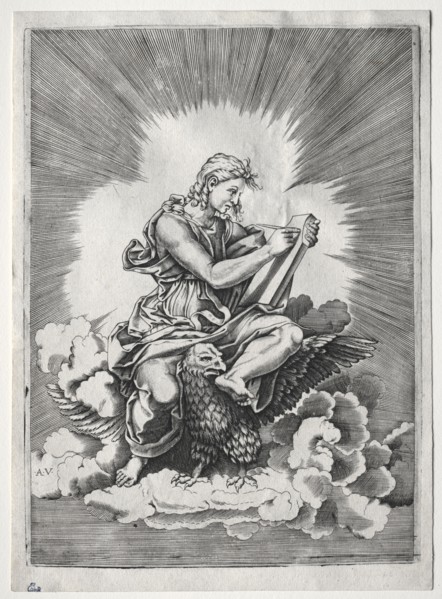 The Four Evangelists:  St. John, c. 1518. Italy, 16th century. Engraving