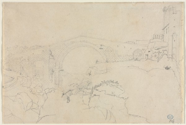 The Ponte dell'Abbadia at Vulci, first half 19th century. Follower of Jean-Auguste-Dominique Ingres