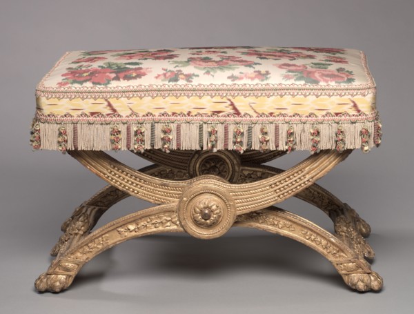 Stool, 1786-1787. Jean-Baptiste-Claude Sené (French, 1748-1803). Carved and gilded wood; overall: