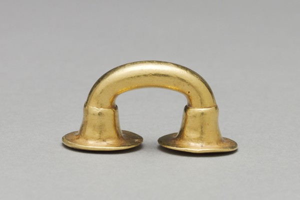 Nose Ornament, c. 400-1000. Colombia, Sinú style, 5th-11th century. Hammered gold; overall: 2.1 x 4
