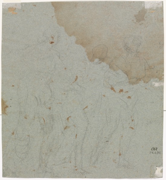 Sketch for Lot and His Daughters, 1600s. Circle of Pietro da Cortona (Italian, 1596-1669). Black