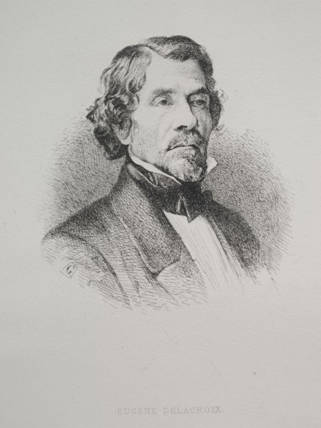 Eugène Delacroix, 1800s. France, 19th century. Etching
