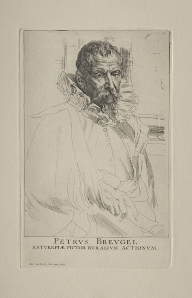 Portrait of Pieter Brueghel. Anthony van Dyck (Flemish, 1599-1641). Etching
