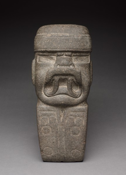Celt with Deity, 1000-300 BC. Mexico, Olmec, 1200-300 BC. Stone; overall: 32.2 x 14 x 11.5 cm (12