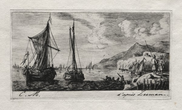 Calais - Flushing Boats, 1850. Charles Meryon (French, 1821-1868). Etching