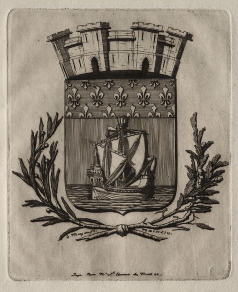 Etchings of Paris:  The Symbolical Arms of the City of Paris, 1854. Charles Meryon (French,
