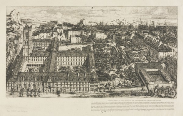 Henry IV College, 1863-1864. Charles Meryon (French, 1821-1868). Etching