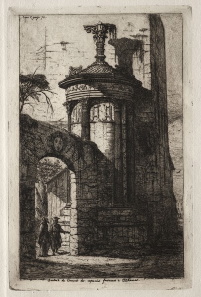 Entrance to the French Capuchin Convent at Athens, 1854. Charles Meryon (French, 1821-1868).