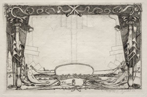 A Voyage to New Zealand (1842-1846):  Cover, 1866. Charles Meryon (French, 1821-1868). Etching