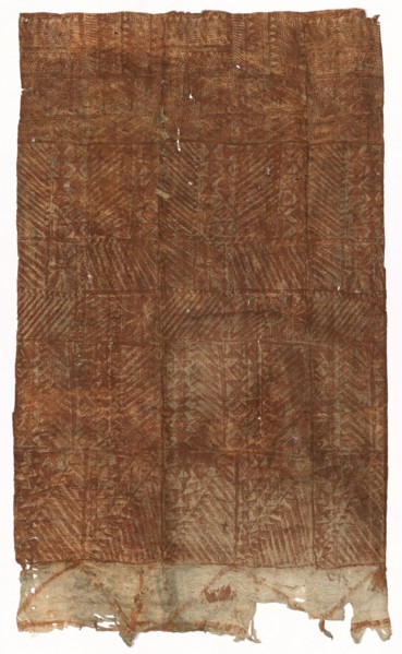 Panel, early 1800s. Oceania, Polynesia, Samoa ?, early 19th century. Tapa cloth, printed; overall: