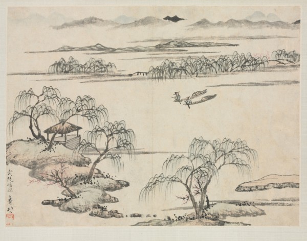 Landscape Album in Various Styles: The Stream of Wuling, 1684. Zha Shibiao (Chinese, 1615-1698).
