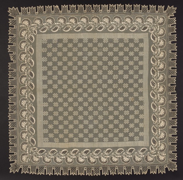 Square, 1800s. India, 19th century. Dukka muslin, woven and embroidered; overall: 94 x 93 cm (37 x