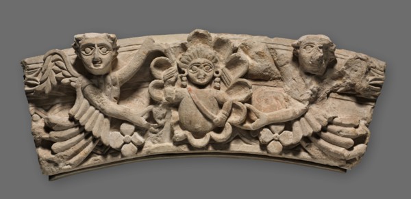 Keystone of an Arch: Female Bust within a Medallion Supported by Angels, 400s. Egypt, 5th century,