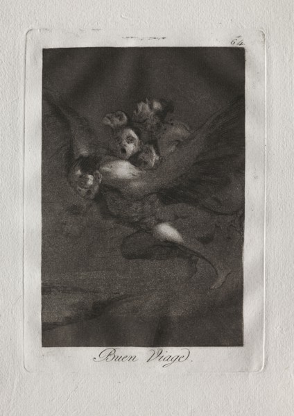 Ochenta Caprichos:  Bon Voyage, 1793-1798. Francisco de Goya (Spanish, 1746-1828). Etching and