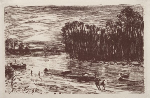 Bords du Loing, près Saint-Mammès, 1896. Alfred Sisley (French, 1840-1899). Lithograph
