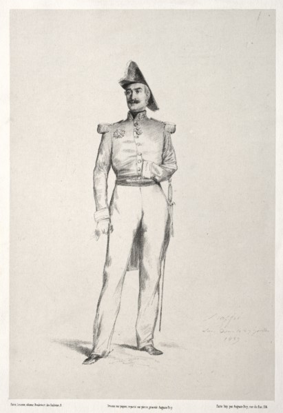 La Maréchal Baraquey d'Hilliers, 1859. Auguste Raffet (French, 1804-1860). Lithograph