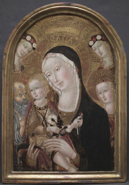 Virgin and Child with Saint Jerome and Saint Catherine of Alexandria, c. 1450. Carolino da Viterbo