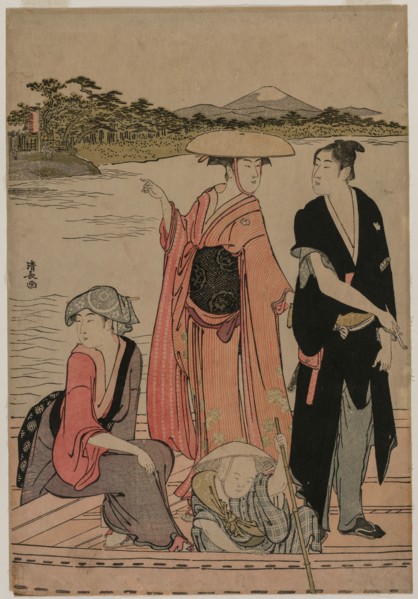 Passengers in a Ferry Boat on the Sumida River, 1784. Torii Kiyonaga (Japanese, 1752-1815). Color