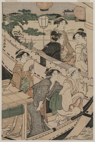 Boating Party on the Sumida River, 1789. Torii Kiyonaga (Japanese, 1752-1815). Color woodblock