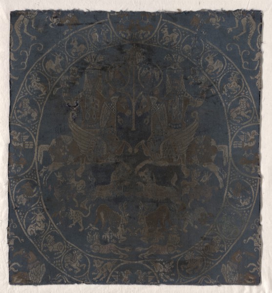 Modern Reproduction of the Bahram Gur silk in Berlin, c. 1895 (?). Germany, Krefeld ?. Diasper