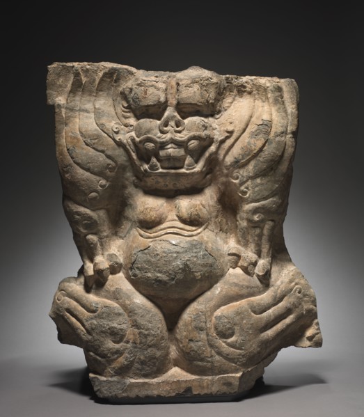 Kneeling Winged Monster, 550-577. China, Hebei province, northern Xiangtangshan caves, North cave,