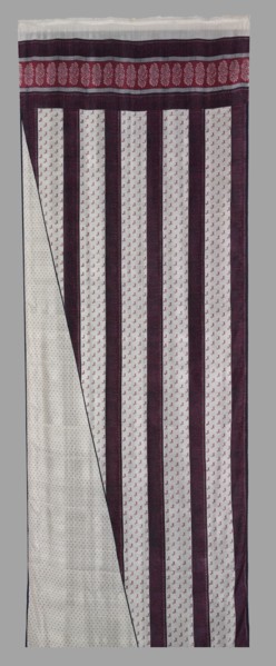 Sari, mid 1900s, before 1957. India, 20th century. Printed silk, tabby weave; overall: 106.7 x 548