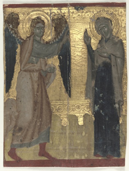 Miniature Excised from a Book of Hours: The Annunciation, late 13th Century. Italy, Venice, 13th