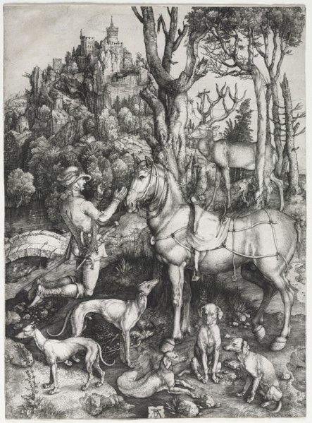 Saint Eustace, c. 1501. Albrecht Dürer (German, 1471-1528). Engraving