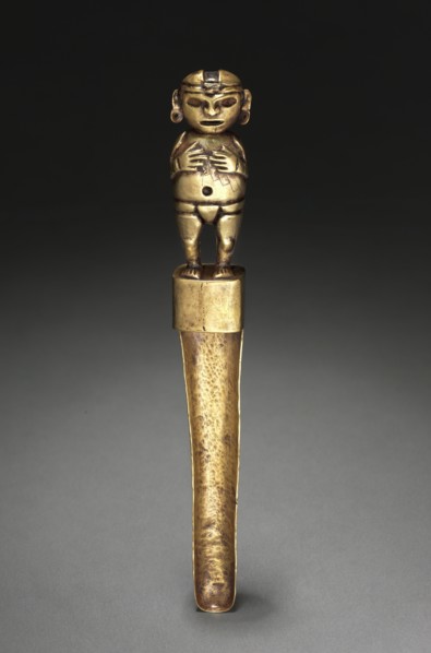 Spoon with Human Figure, c. 500-200 BC. Peru, North Highlands, Chavín de Huantar(?), Chavín style