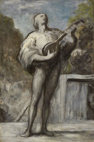 The Troubadour, 1868-1873. Honoré Daumier (French, 1808-1879). Oil on fabric; framed: 99.5 x 73 x 8