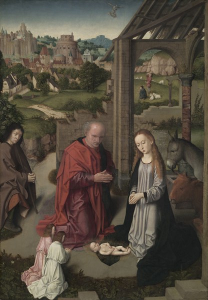 The Nativity, c. 1485-1490. Gerard David (Netherlandish, 1450/60-1523). Oil on wood panel; framed: