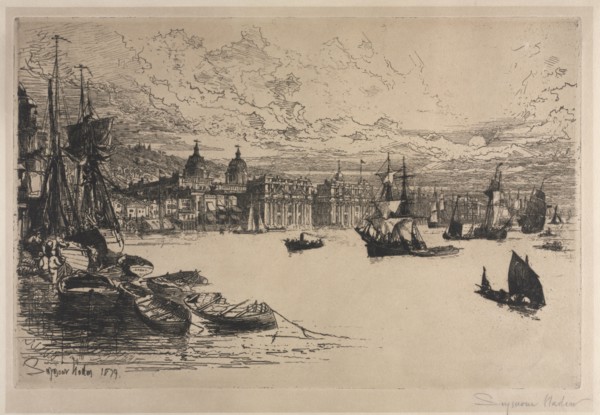 Greenwich. Francis Seymour Haden (British, 1818-1910). Etching