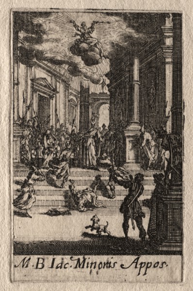The Martyrdom of the Apostles:  St. James the Less. Jacques Callot (French, 1592-1635). Etching