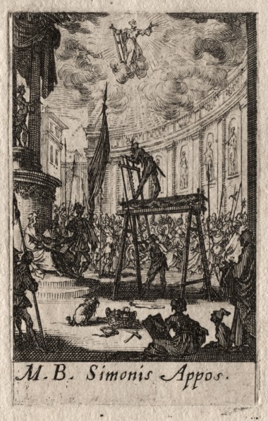 The Martyrdom of the Apostles:  St. Simon. Jacques Callot (French, 1592-1635). Etching