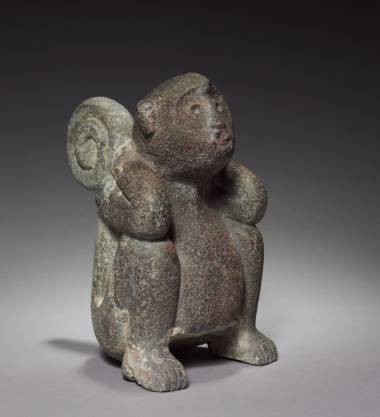 Monkey, 1325-1519. Central Mexico, Tacuba, Aztec, Post-Classic Period. Stone; overall: 24.5 x 14.5