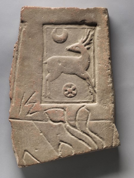 Deer, 4th Century. India, Kashmir, Harwan, 4th century. Terracotta; overall: 47 x 31.8 x 5.2 cm (18