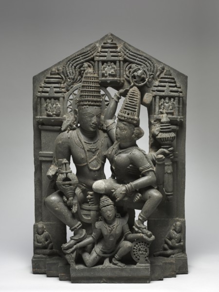 Vishnu and Shri Supported by Garuda, 1000s-1100s. Western India, Karnataka, 11th-12th century.