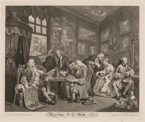 Marriage à la Mode, 1745. William Hogarth (British, 1697-1764). Engraving