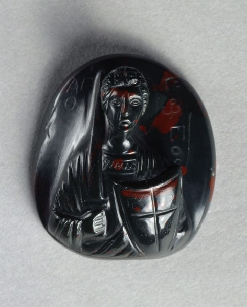 Bloodstone Cameo with Saint George, 1000-1100. Byzantium, Contantinople, Byzantine period, 11th