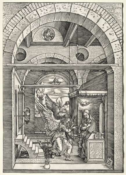 The Life of the Virgin: The Annunciation, c. 1503-1505. Albrecht Dürer (German, 1471-1528). Woodcut