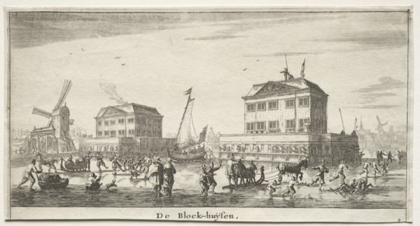De Block-huysen. Reinier Nooms (Dutch, c. 1623-1667). Etching