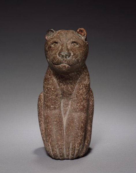 Feline, c. 1200-1519. Central Mexico, Aztec, 13th-16th century. Stone; overall: 23.3 x 10.7 x 17.8