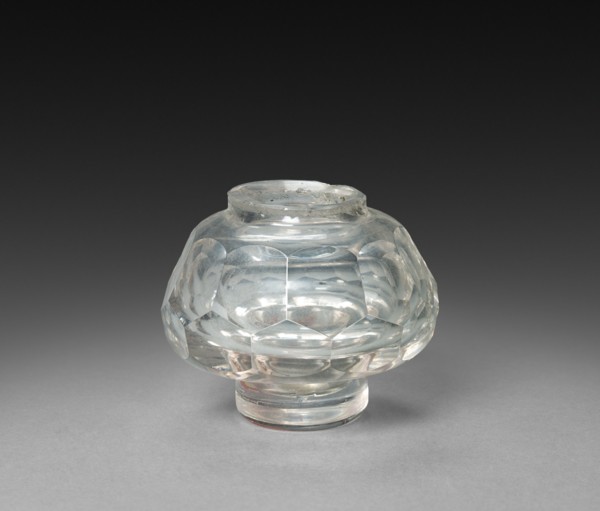 Inkwell (bottle), 1825-1850. England or America, 19th century. Gilt bronze and glass; overall: 7 x