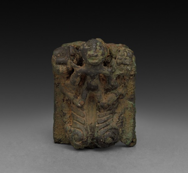 Man and Two Tigers, 1023 - c. 900 BC. China, Zhou dynasty (c. 1046-256 BC). Bronze; overall: 3.9 cm
