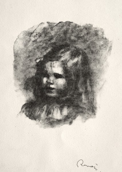 Claude Renoir, tourné à gauche. Pierre-Auguste Renoir (French, 1841-1919). Lithograph