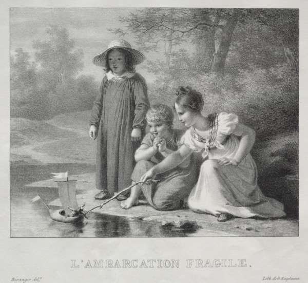 L'Ambarcation fragile. Antoine Béranger (French, 1785-1867). Lithograph